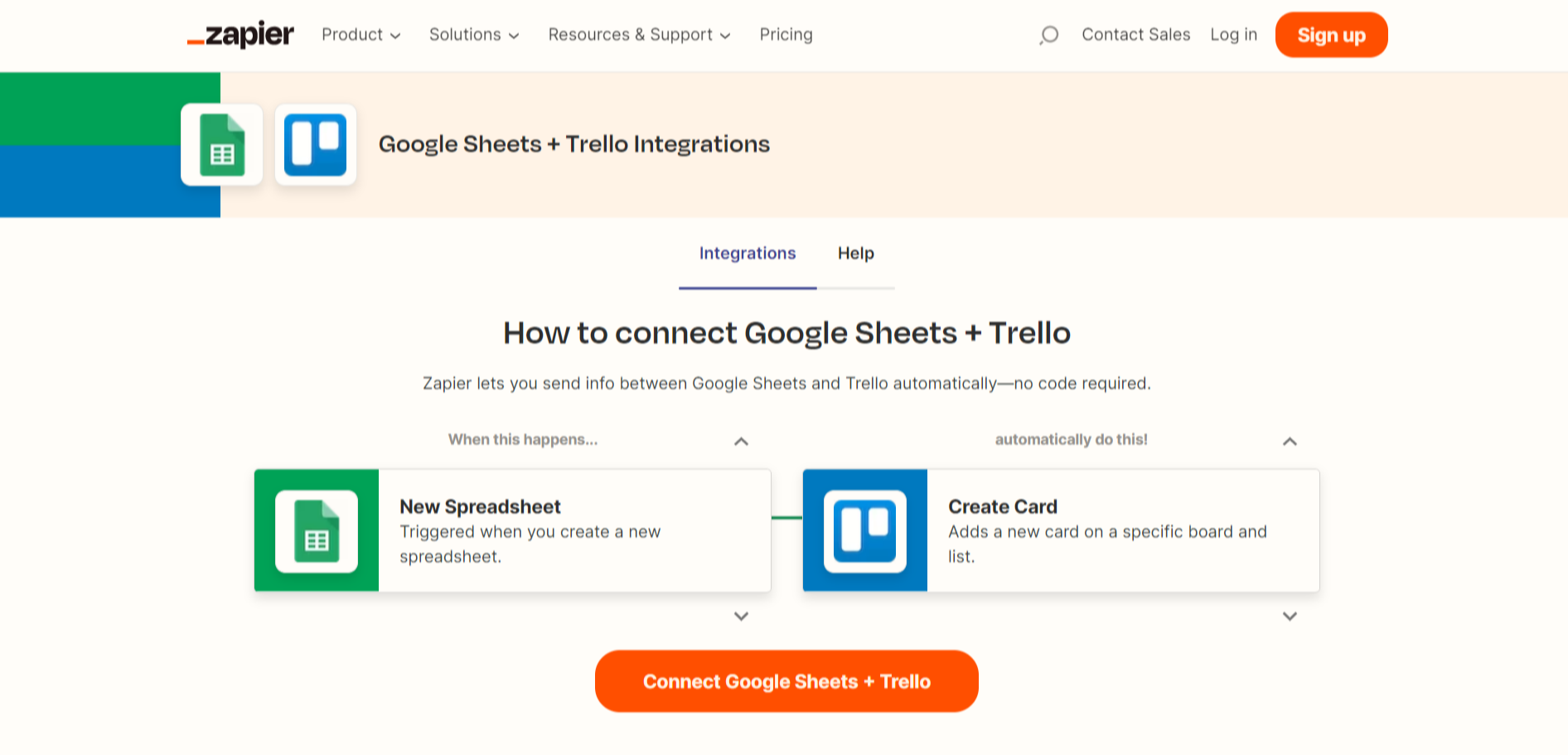 Zapier area Apps integration pages screenshot