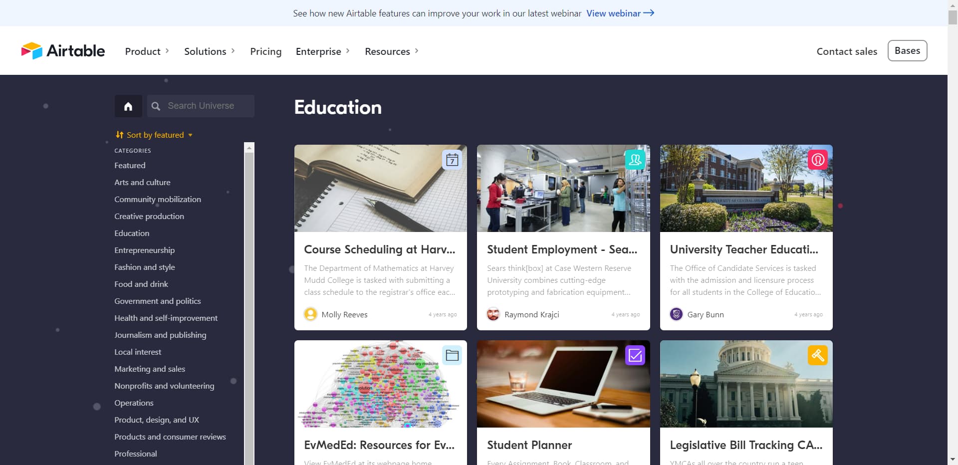 Airtable area Airtable universe screenshot