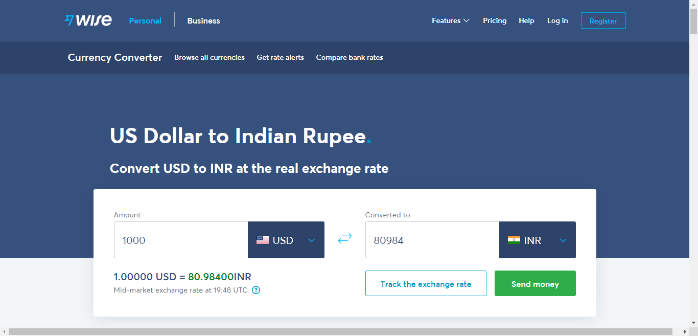Wise area Currency converter screenshot